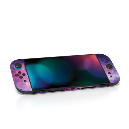 PlayVital for Nintendo Switch 2 Skin Full Set (2-Pack) - Protective Vinyl Decal Stickers for Switch 2 Console, Joycons, Handle Grips & Dock | No Residue, Anti-Scratch - Nebula Galaxy - color: Nebula Galaxy