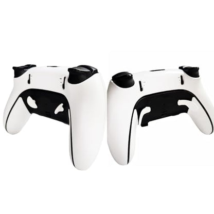 12 in 1 Interchangeable Thumbsticks & Metal Back Paddles Replacement Parts for PS5 DualSense Edge Controller, 6 Silicone Analog Joystick Caps, 4 Paddles Trigger Buttons,2 Base Rings (White) - color: White