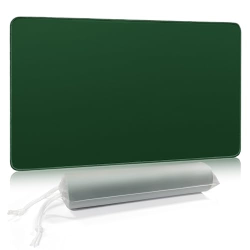 FROGIGO Solid Color TCG Playmat with Carry Bag, 24 x 14 in, 3mm Thick Stitched-Edge Card Game Mat, Non-Slip Rubber Base, No-Logo Play Mat for Trading Card & Tabletop Games - Forest Green - color: Forest Green