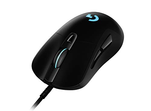 Logitech G403 Hero Wired Gaming Mouse, Hero 16K Sensor, 16000 DPI, RGB Backlit Keys, Adjustable Weights, 6 Programmable Buttons, On-Board Memory, Braided Cable, PC/Mac/Laptop - Black