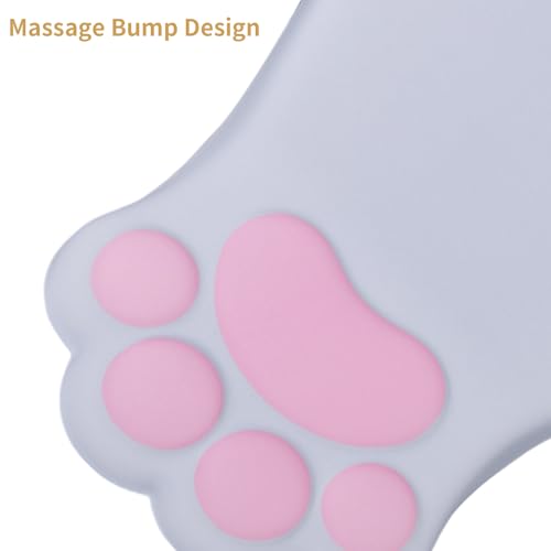 L-SPOUTTO Ergonomic Mouse Pad with Wrist Rest,Cute Mouse Pad Wrist Support | Cat Paw Comfortable Massage Design,Computer Pain Relief Mousepad with Non-Slip PU Base for Desk Laptop Gaming,Grey - color: Grey