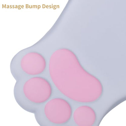L-SPOUTTO Ergonomic Mouse Pad with Wrist Rest,Cute Mouse Pad Wrist Support | Cat Paw Comfortable Massage Design,Computer Pain Relief Mousepad with Non-Slip PU Base for Desk Laptop Gaming,Grey - color: Grey