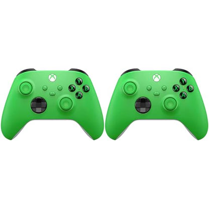 Microsoft QAU-00090 Xbox Wireless Dual Controller Bundle (Velocity Green) for Xbox Series X|S, Xbox One, Windows PC, Android and iOS (Renewed) - color: Velocity Green