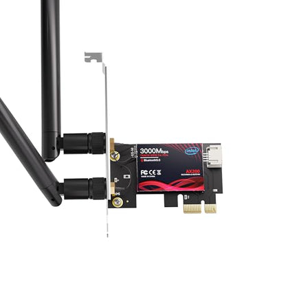 WiFi 6 PCIe Card for Gaming PC with Bluetooth 5.2,3000Mbps Ultra-Low Latency,WPA3 Security,4K Streaming/VR Ready'Windows 11/10 Dual Band Adapter