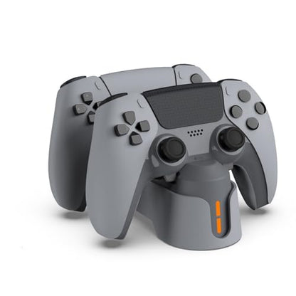 PS5 Charging Station for PS5 /PS5 Edge Controller Charging Dock Stand PS5 Controller Fast Charging Station Accessories (Gray)