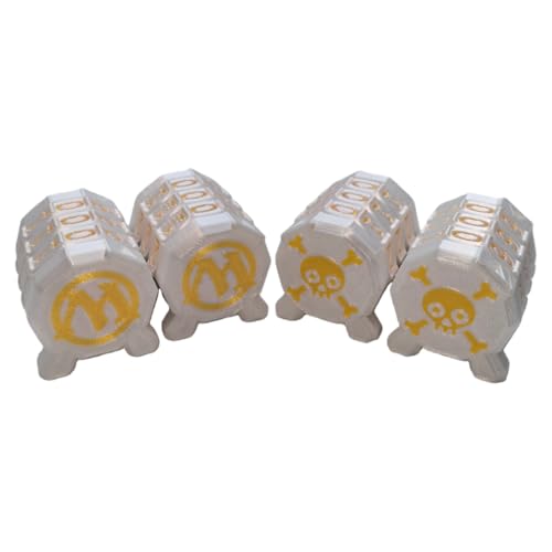 2 Pack Life Counter - HP Tracker with Tracking Card Slot MTG Tabletop RPG Dungeons and Dragons(2 Pack White+Gold) - color: White