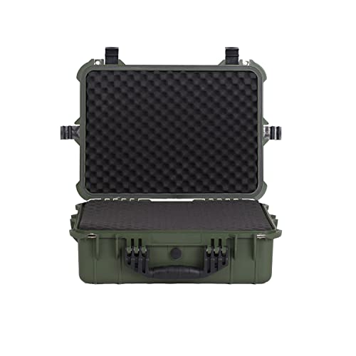MEIJIA All Weather IP67 Waterproof Hard Camera Case,Hard Protective Case,Hard Case with Customizable Foam,Fit Use of Drones,Camera,Equipments,Pistols(Green,19.78x15.77x7.41inches) - color: Green, size: 19.78x15.77x7.41inches