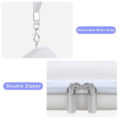Canboc Hard Case for KODAK PIXPRO FZ55/ FZ45/ FZ43/ FZ53 16MP Digital Camera, Vlogging Camera Bag, Zipper Mesh Pocket fit Cable, SD Card, White (Case Only) - color: T-White