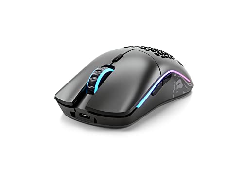 GLORIOUS Model O Wireless Gaming Mouse - Superlight, 69g Honeycomb Design, RGB, Ambidextrous, Lag Free 2.4GHz Wireless, Up to 71 Hours Battery - Matte Black - color: Black, style: Model O (Ambidextrous)