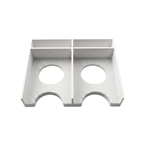 Tabletop Card Deck Tray for Board Games – Dual Card Organizer with Storage Compartments, Standard Size Playing Card Holder for TCG, Family Games & Game Night Accessories (White) - color: White
