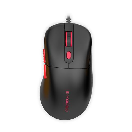 E-YOOSO Computer Mouse Wired, Gaming Mouse 10000 DPI, 1000HZ, Superlight Mouse Ergonomic Work Wired Mouse for Laptop and PC/Mac - Black - color: Wired Black Mouse