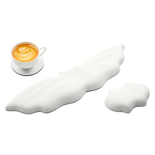 Keyboard Wrist Rest - Leather Halloween Bat Wrist Pad for Mouse | Wrist Rest with Non-Slip Base, Wrist Pad for Keyboard,Arm Rest for Desk Computer Laptop Mac Gaming Office White - color: White