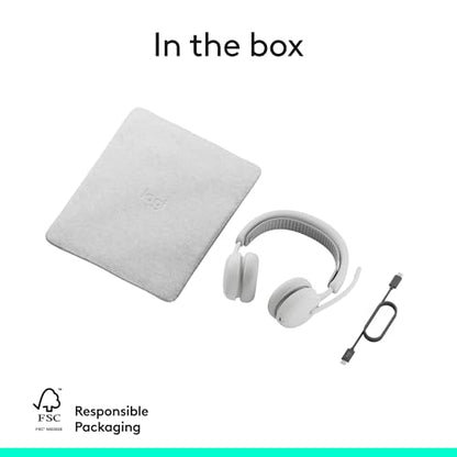Logitech Zone Wireless 2 ES Noise Canceling Headset - Off-White | Adaptive Hybrid, Bluetooth connectivity, noise-canceling technology, Wireless - color: Off White, style: Wireless