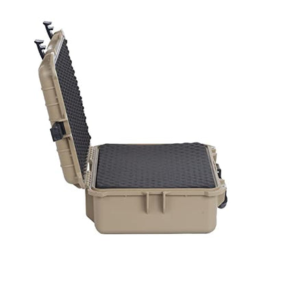 MEIJIA All Weather IP67 Waterproof Hard Camera Case,Hard Protective Case,Hard Case with Customizable Foam,Fit Use of Drones,Camera,Equipments,Pistols(Desert Tan,19.78x15.77x7.41inches) - color: Desert Tan, size: 19.78x15.77x7.41inches