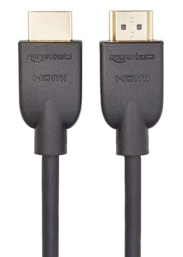 Amazon Basics HDMI Cable, 6ft, 4K@60Hz, High-Speed 4K HDMI 2.0 Cord with Ethernet, 18Gbps, 2160p, 48 bit, Compatible with TV/PS5/Xbox/Roku/Blu-ray, Black - size: 6 Feet
