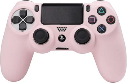 RALAN Pink Controller Skins for PS4, Silicone Controller Cover Skin Protector Compatible with PS4 Slim/PS4 Pro Controller (Pink Pro Thumb Grip x 6,Skull Cap Grip x 2)(Camouflage +White - color: PurePink