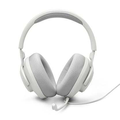 JBL Quantum 100M2 Wired Gaming Headset, Detachable Mic - White | Memory Foam Ear Cushions And 3.5 Mm Jack Work With PC, PlayStation, Xbox, Nintendo Switch For Immersive PC Gaming Sessions - color: White