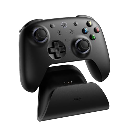 8BitDo Ultimate 2 Wireless Controller for Windows PC, Apple, Steam & Android, Gaming Controller with TMR Joysticks, Hall/Tactile Triggers, Motion Control, RGB Fire Ring, 1000Hz Polling Rate, Black - color: Black