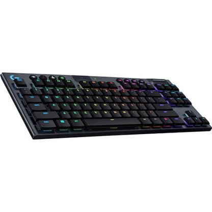 Logitech G915 TKL Tenkeyless Lightspeed Wireless RGB Mechanical Gaming Keyboard, Low Profile Switch Options, Lightsync RGB, Advanced Wireless and Bluetooth Support - Clicky - color: Black, size: TKL, style: G915 TKL