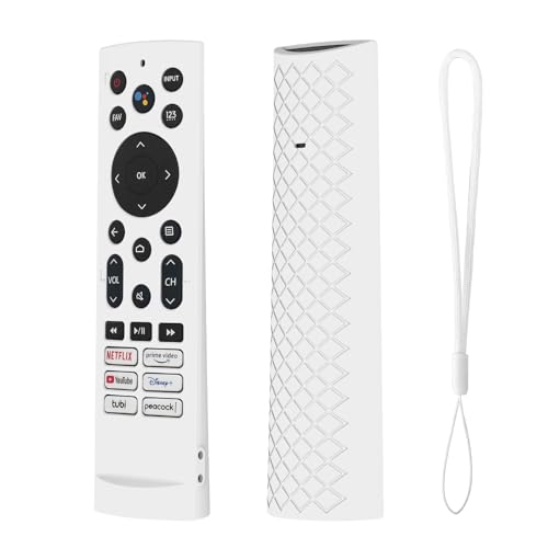Silicone Remote Case for Hisense U8 TV Remote, ERF3A90,U7G U9G Series 4K ULED Remote Skin, Glow Green - color: WHITE