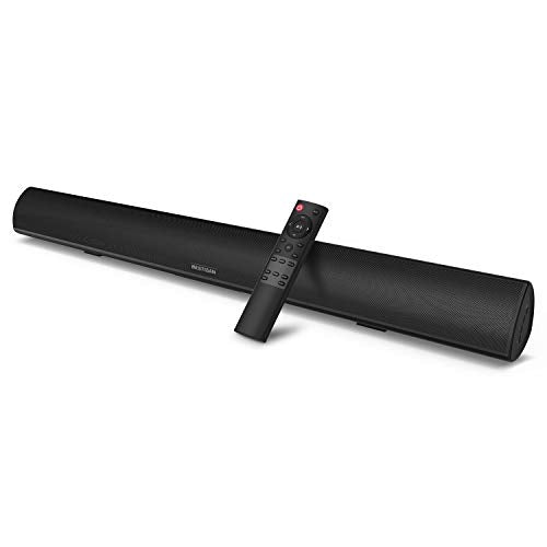 BESTISAN Soundbar, TV Sound bar with Bluetooth 5.0, Optical AUX HDMI Connection, 28 Inch,3 EQs, 110dB Surround Sound Bar Home Theater Audio Soundbar System for TV - color: 28inch grossy black