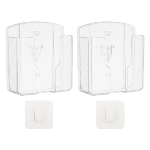 2Pcs Remote Control Holder Wall Mount, (3.5" x 1.63" x 3.94")-Universal TV AC Remote Controller Organizer Box Air Conditioner Media Player Rack Holder for Home/Office/School, Clear - color: Clear, size: 3.5" x 1.63" x 3.94"
