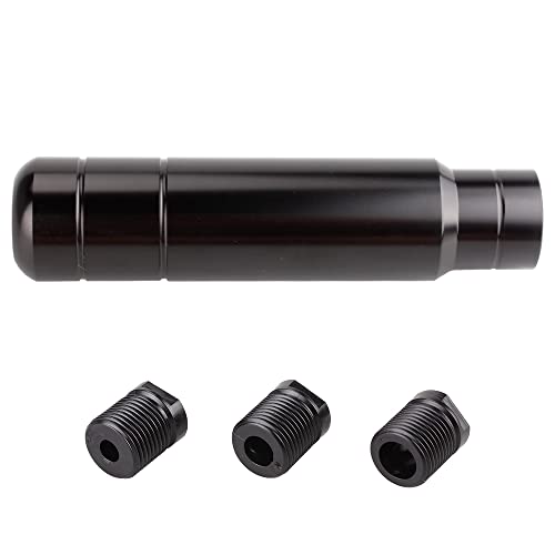 BARTOO Aluminum Alloy Heavy Weighted Shifter Knob, 5" Auto Gear Shift Knob, Car Gear Lever Stick Shifter Handle,with 3 Threaded Adapters M8 M10 M12,Fit Most Automatic Manual Vehicle (Black) - color: Black