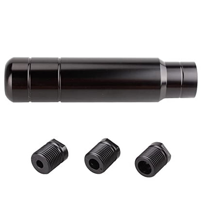 BARTOO Aluminum Alloy Heavy Weighted Shifter Knob, 5" Auto Gear Shift Knob, Car Gear Lever Stick Shifter Handle,with 3 Threaded Adapters M8 M10 M12,Fit Most Automatic Manual Vehicle (Black) - color: Black