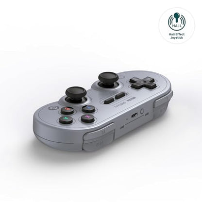 8Bitdo SN30 Pro Bluetooth Wireless Gamepad Retro Controller - Gray | Hall Effect Joystick, for Switch/Switch 2, PC, Steam Deck, Android, Raspberry PI, iPhone, iPad, macOS and Apple TV - color: Gray Edition, size: Hall Effect Joystick