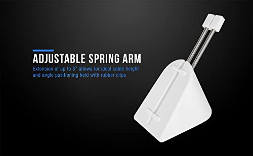 SubZERO Gaming Mouse Bungee, Mouse Cord Holder and Cable Management Device (White)