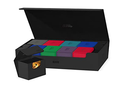 Ultimate Guard Omnihive 1000+, Deck Case for 1000 Double-Sleeved TCG Cards + 2 removable Trays, Black, Magnetic Closure & Microfiber Inner Lining - color: Black