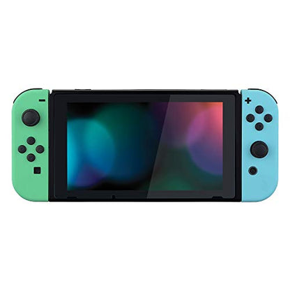 eXtremeRate DIY Replacement Shell Buttons for Nintendo Switch & Switch OLED, Mint Green & Heaven Blue Custom Housing Case with Full Set Button for Joycon Controller [Only the Shell, NOT the Joycon] - color: Mint Green & Heaven Blue