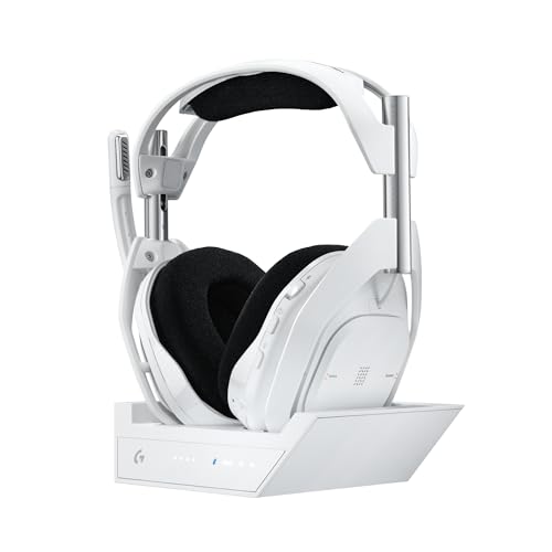 Logitech G Astro A50 X Multi-Platform Wireless Gaming Headset + Base Station for PS5/Xbox/PC: PLAYSYNC Video & Audio Switcher, HDMI 2.1 4K 120Hz VRR, <24bit/48kHz, 24hr Battery, 2.4GHz & BT - White - color: White, style: PLAYSYNC Video & Audio