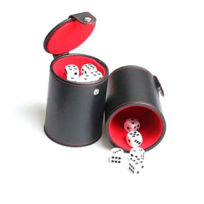 Kisangel Double Layer Dice Cups Pu Leather Shaking Dice Storage for Ktv and Bar Games Quiet and Easy to Clean for Parties and Family Fun Not Included