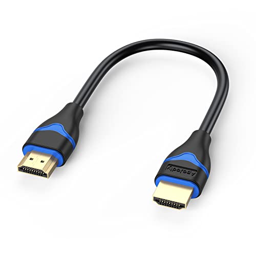 4K Short HDMI Cable 6 inch, HDMI Cord 0.5FT High Speed HDMI to HDMI Cable 2.0(4K@60Hz, 2K@144Hz, 1080P@120Hz, 18Gbps, HDR, 3D, HDCP 2.2, ARC) for HDTV, Switch, PS4/PS5, Xbox, Blu-ray, Monitor - size: 0.5FT
