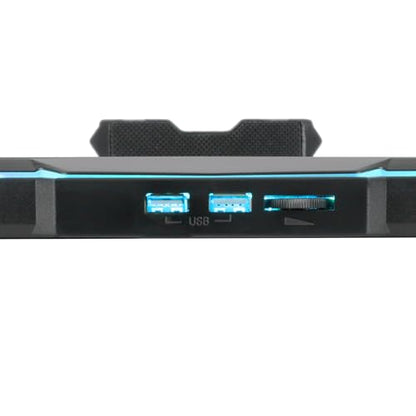ENHANCE Infiltrate 3 Laptop Cooling Pad with RGB LED Lights - Gaming Cooler Stand with 8 Quiet Fans, 7-Angle Adjustable, Dual USB Hub, Metal Cooling Plate for 13-17.3" Gaming Notebooks