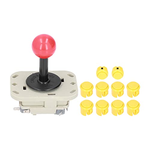 Stick Joystick Kit, Buttons with Mechanical Keyboard Sound, DIY Game Controller for PC and Console Gaming, Includes 8 Large Buttons and 2 Small Buttons