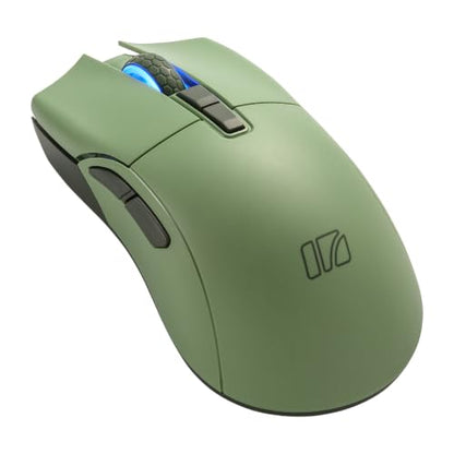 iRocks M31R Wireless Gaming Mouse, Triple Mode 2.4G/ Bluetooth/USB-C Detachable Cable Gaming Mouse, Kailh GM8.0 Mouse Switches, Advanced PixArt PAW3395 Optical Sensor, Up to 26,000 DPI - Olive Green - color: Olive Green