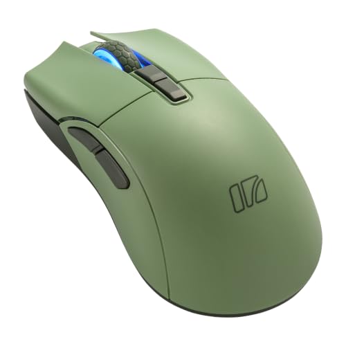 iRocks M31R Wireless Gaming Mouse, Triple Mode 2.4G/ Bluetooth/USB-C Detachable Cable Gaming Mouse, Kailh GM8.0 Mouse Switches, Advanced PixArt PAW3395 Optical Sensor, Up to 26,000 DPI - Olive Green - color: Olive Green