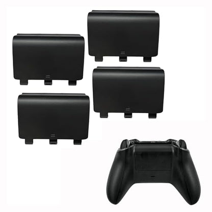 CaoXiong 4 Pack Battery Cover for Xbox One&One S/X Controller Cover, Replacement Battery Back Cover for Xbox One S/X,[NOT for Xbox Series X/S](Black) [video game] - color: black