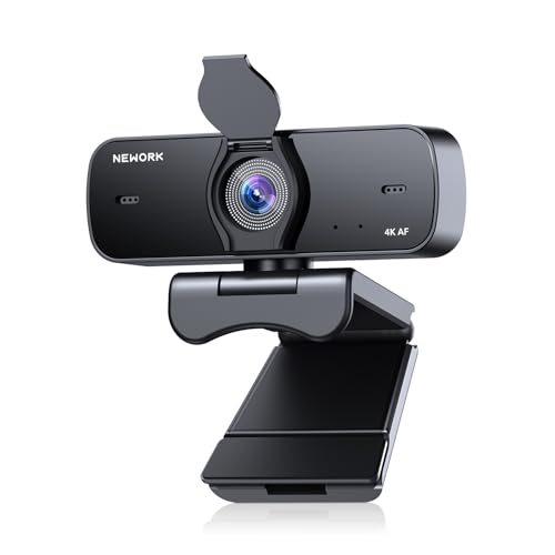 EasyCam 4K Webcam, CDAF Autofocus, Auto Light Correction, 77°FOV | Computer Camera with Dual Mics, Privacy Cover, Plug & Play, for Zoom/Teams/Skype/Google Meet - color: 4K Standard