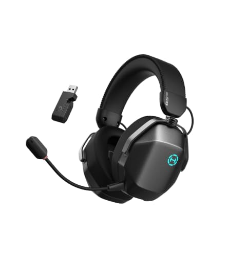 Edifier G5 MAX Gaming Headset, 305H Battery, THX Audio, Space Grey | 53mm Driver, AI Noise-Canceling Detachable Mic, RGB Lighting. Hi-Res Audio Wireless, Compatible with PC, Console & Mobile - color: space grey
