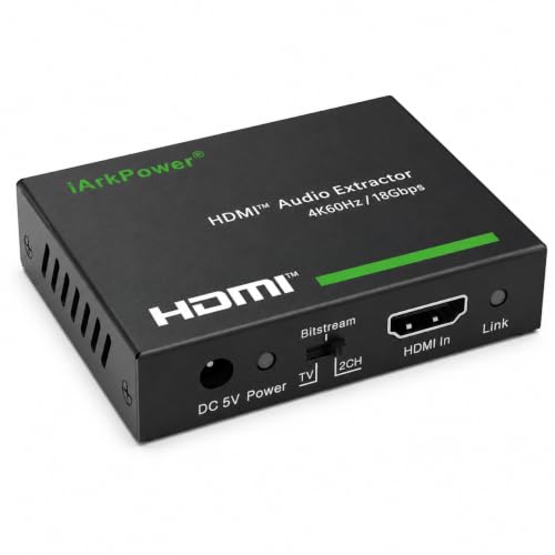 HDMI 2.0 오디오 추출기 4K60Hz HDMI to 광학 + 3.5mm 아날로그 오디오 스플리터 돌비 비전, 돌비 애트모스, HDR10, HDCP 2.2, CEC 지원