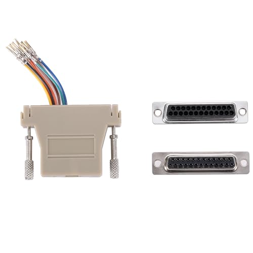 10PCS DB25 Serial Port Female to RJ45 Ethernet Adapter, M/F | 25 Pin, Serial Port Female to RJ45, Ethernet LAN Extend Modular Converter - style: DB25 Female