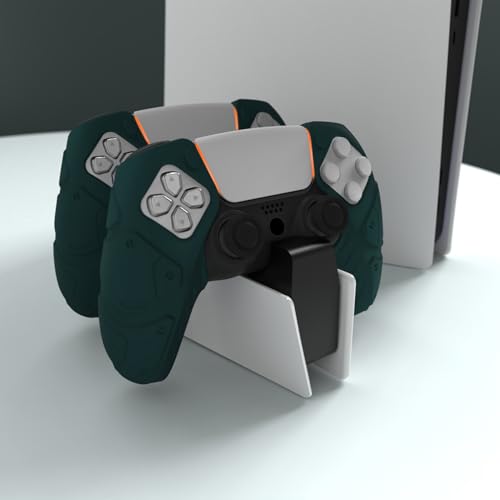 PlayVital Mecha Edition Racing Green Ergonomic Soft Controller Silicone Case Grips for ps5, Rubber Protector Skins with Thumbstick Caps for ps5 Controller - Compatible with Charging Station - color: Racing Green