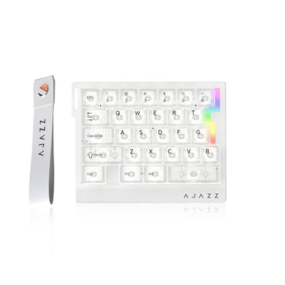 AJAZZ AK029 Wired One-Handed Hall Effect Mechanical Gaming Keypad, 29 Keys | Magnetic Switch, Rapid Trigger, 8KHz Polling, SOCD/DKS, RGB Backlit, Web Driver Customizable, Portable, White Transparent - color: Transparent White