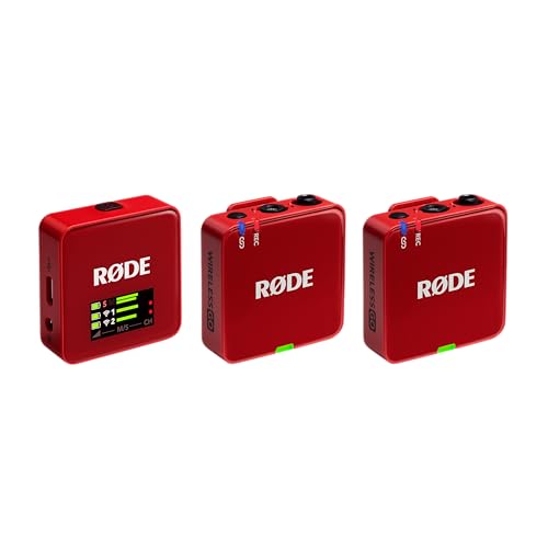RØDE Wireless GO (Gen 3) – Compact Wireless Mic – Pristine Audio, 32-bit Float Recording, Automatic Level Control, for Phones, Cameras and Computers (Red) - color: Red, style: WIGO 3