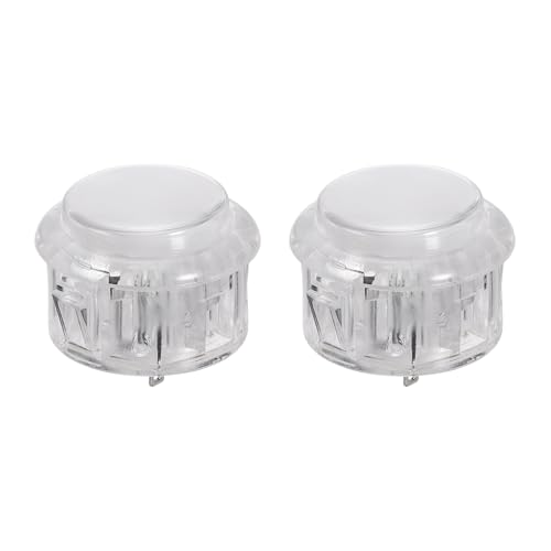 Nexarelle 2 Pcs Arcade LED Lights Push Button (30mm) - 5A 12/24V LED Illuminated Game Push Button for Arcade Machine/Fighting Stick/Video Gaming Controller, White - color: White
