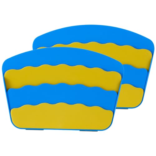 Card Holders for Playing Cards, Kids Playing Card Holder, Two‑Tone | Game Card Holders w/Foldable Stand, Playing Card Holder for Kids Adults Seniors, Poker, Family Game Nights Accessories - color: Blue and Yellow, size: 2PCS