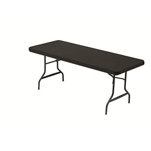 Iceberg iGear Stretch Fabric Table Top Cap Cover, 8 ft, Black | Measures 96"x 30"x3", durable stretch polyester fabric snugly fits to 8' table top, ideal for trade shows, banquets & parties - size: 96" x 30" (Rectangular)